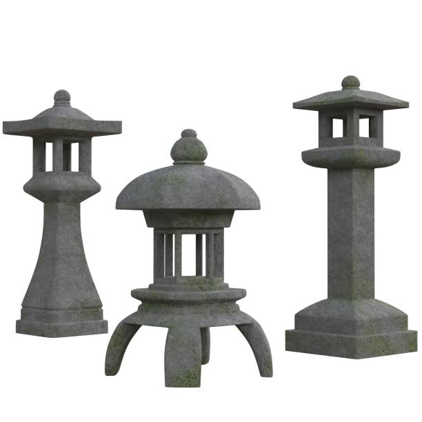 istock Japanese garden toro lamps 1175584669