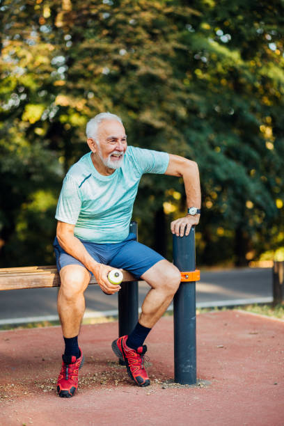 istock Senior man resting satisfied after the workout 1175589950