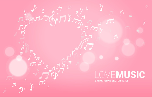 Concept background for song and love music concert theme.