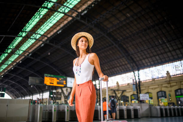 istock Beautiful woman traveling. 1175615839