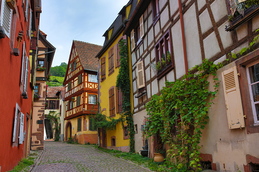 in France on the Alsace wine road the village of Kaysersberg