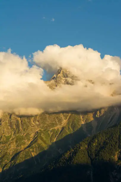 Photo of Beautiful Sunset over Kinnar kailash Peak seen from Kalpa,Himachal Pradesh,India