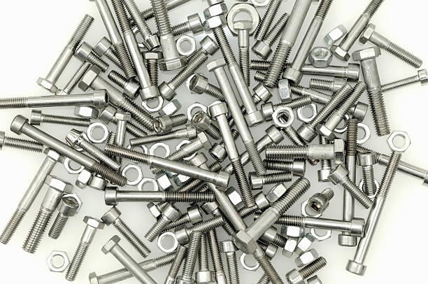 istock Stainless steel nuts and bolts 117561809