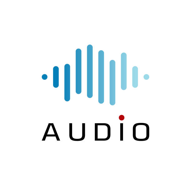 illustrazioni stock, clip art, cartoni animati e icone di tendenza di onda sonora per vettore di progettazione logo audio - secret identity audio