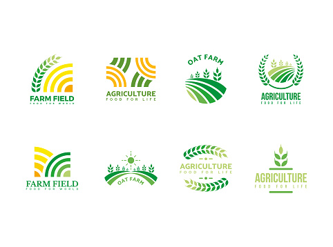 istock Farm, agriculture, harvest logo template 1175621478