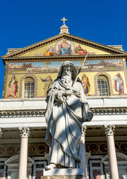istock Statue Facade Papal Basilica Paul Beyond Walls Rome Italy 1175621735