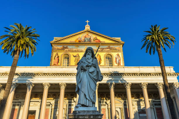 istock Statue Facade Papal Basilica Paul Beyond Walls Rome Italy 1175621743