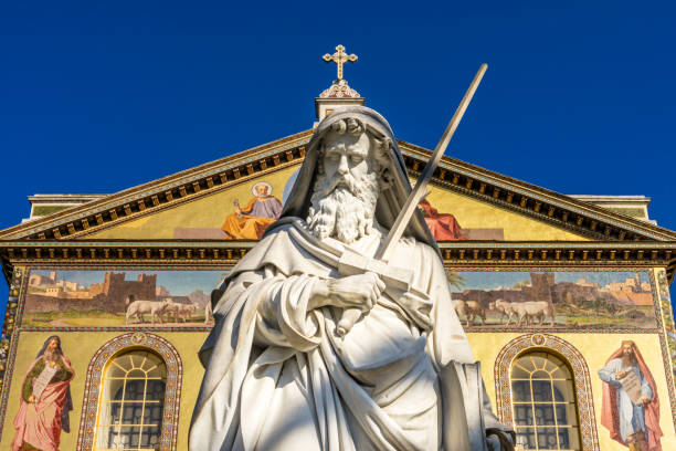 istock Statue Facade Papal Basilica Paul Beyond Walls Rome Italy 1175622410