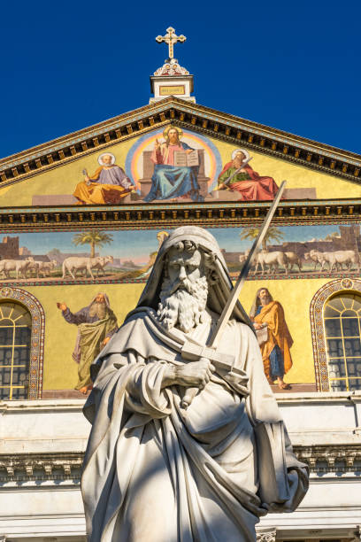 istock Statue Facade Papal Basilica Paul Beyond Walls Rome Italy 1175622438