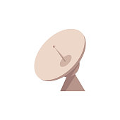 istock Vector flat satellite radar dish with antenna icon 1175623850