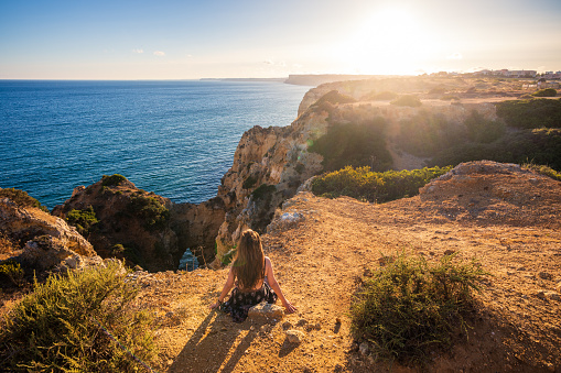 Near Lagos, Ponta da Piedade is one of the most spectacular views along the Algarve in Portugal. This dramatic limestone coastline is formed of sea pillars, fragile rock arches and hidden grottos.