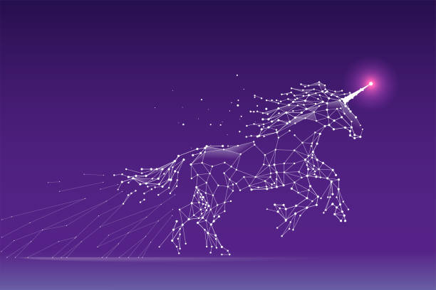 istock The particles, geometric art, line and dot of unicorn. 1175632916