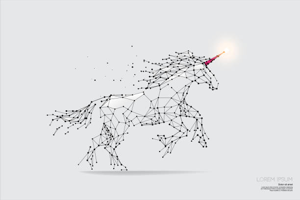 istock The particles, geometric art, line and dot of unicorn. 1175632919