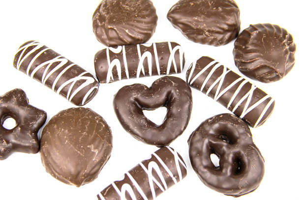 istock Gingerbread cookies in chocolate on a white background. 1175637298