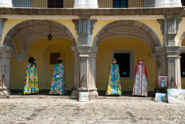 palazzo dei capitani generali 1.764. strade nella città di la antigua guatemala e architettura coloniale. - editorial central america guatemala antigua foto e immagini stock