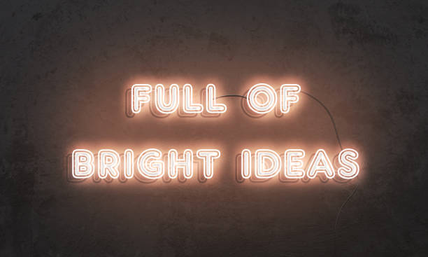 Full of bright ideas. Neon sign stock photo