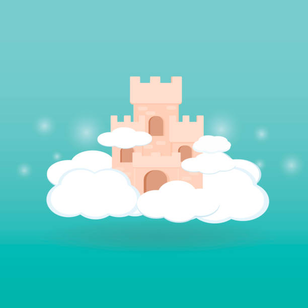 istock Cartoon medieval fun pink castle with flag. Magic cartoon castle for princess from fairy tale icon. Funny pink cartoon castle with decoration background. 1175648080