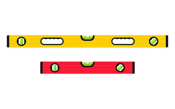 Spirit levels building isolated on white background. Bubble level tool in a flat style. Ruler. Building and engineering equipment. Measure Spirit levels building isolated on white background. Bubble level tool in a flat style. Ruler. Building and engineering equipment. Measure. Vector illustration spirit level stock illustrations