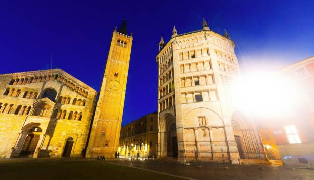 istock Ancient Piazza Duomo , cathedral and baptistery at dusk, Parma 1175652413