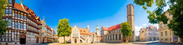 Burgplatz Square with cathedral and old town hall at Brunswick, Lower Saxony, Germany