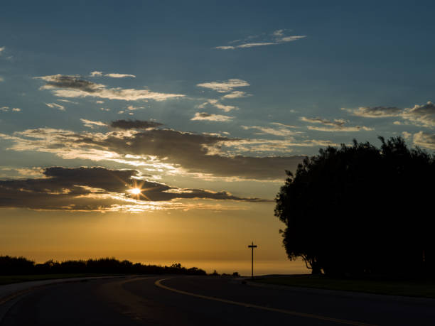 istock Beautiful sunset from coastal road 1175653526