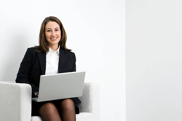 Business Woman with Laptop stock photo