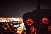 helicopter cockpit at night