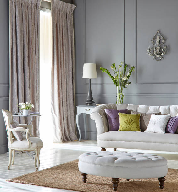 Interior of a modern hall without textures, ideal for illustration and promoting interior decoration work