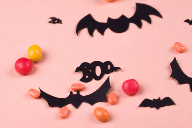 istock Halloween party content. Black bats of different sizes on a plain background. 1175666239