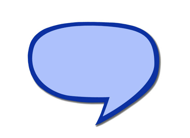 istock Speech bubble as a cloud with dark blue border isolated on white background. Copy space 1175673210