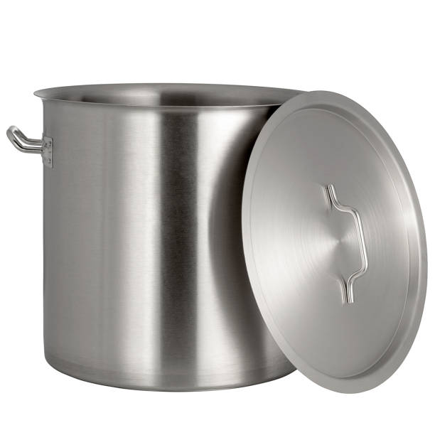 istock pan with stainless steel lid on a white background 1175680035