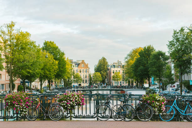 istock Bicycle parked on a bridge in Amsterdam 1175681514
