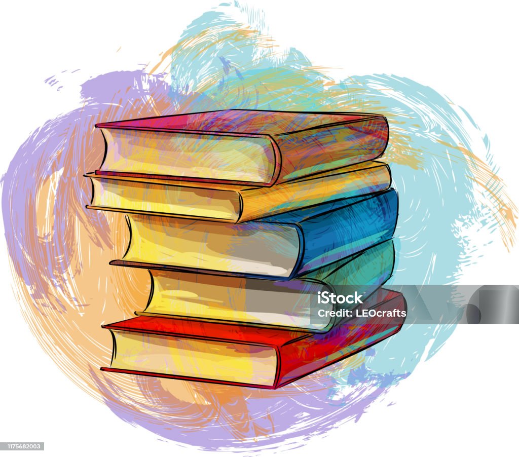 Ilustración de Dibujo De Libros Surtidos y más Vectores Libres de Derechos  de Libro - Libro, Croquis, Arte - iStock