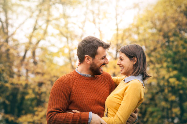 istock Beautiful couple in the park. 1175682927