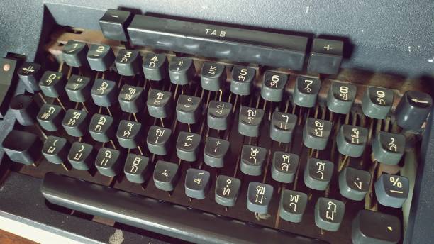 istock Close up of typewriter with Thai alphabet 1175684462
