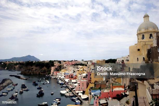 Procida Intorno Allisola Durante Lestate - Immagini vettoriali stock e altre immagini di Isola d'Ischia - Isola d'Ischia, Procida, Silenzio