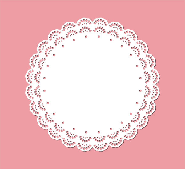 винтаж кружева doily, декоративное место мат дизайн, лазерная резка шаблон - doily stock illustrations