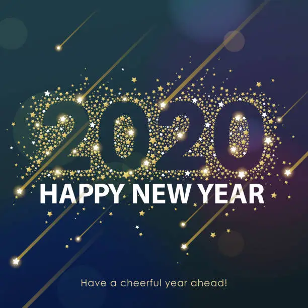 Vector illustration of 2020 Sparkling New Year