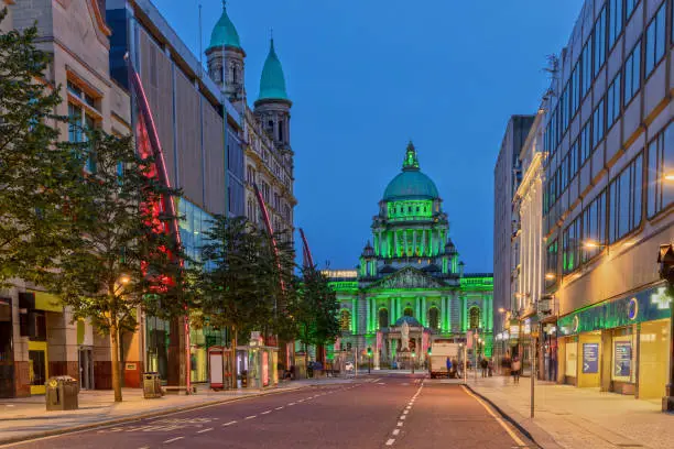 The Belfast City Hall from Donegall Pl in Belfast