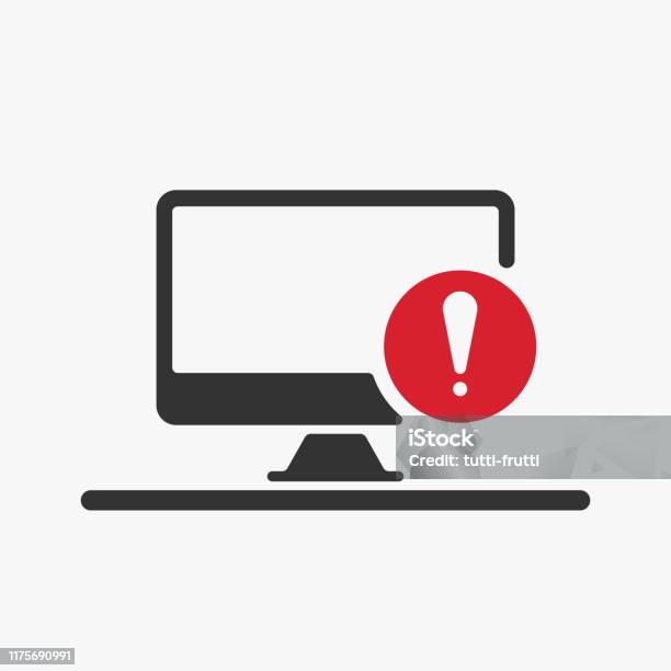 Monitor Screen Sample Alert Warning Warning Attention Attacker Alert Sign With Exclamation Mark On Computer ...