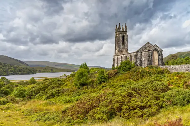 Photo of The Ruins of Dunlewey Church abandoned in County Donegal, Ireland