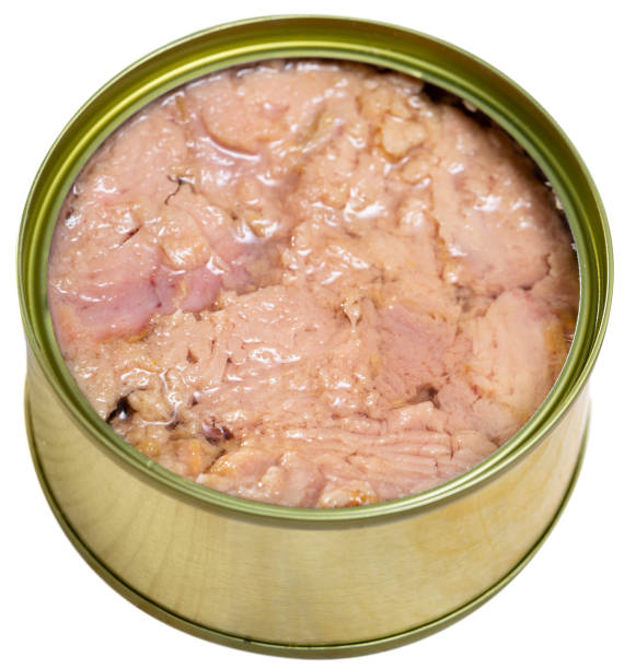 istock Open tin can of tuna in oil 1175692995