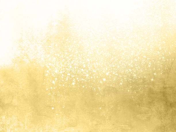 Photo of Gold sparkle background - abstract festive backdrop with glittering stars