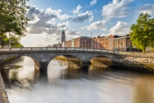 Photo of Saint Paul's Church and the River Liffey in Dublin, Ireland