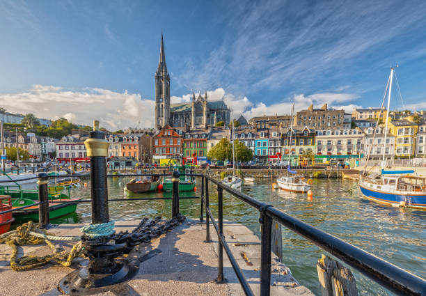 Impression of the St. Colman's Cathedral in Cobh near Cork, Ireland The St. Colman's Cathedral in Cobh is one of the most photographed Cathedral in Ireland county cork stock pictures, royalty-free photos & images