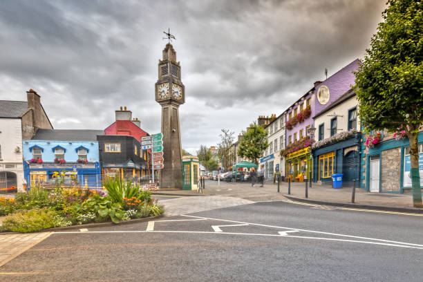 The Clock Tower in Westport, County Mayo, Ireland Westport is located in County Mayo, Ireland clew bay stock pictures, royalty-free photos & images