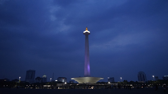 The National Monument (Indonesian: Monumen Nasional, abbreviated Monas) is a 132 m (433 ft) tower in the centre of Merdeka Square, Central Jakarta, symbolizing the fight for Indonesia. It is the national monument of the Republic of Indonesia, built to commemorate the struggle for Indonesian independence.