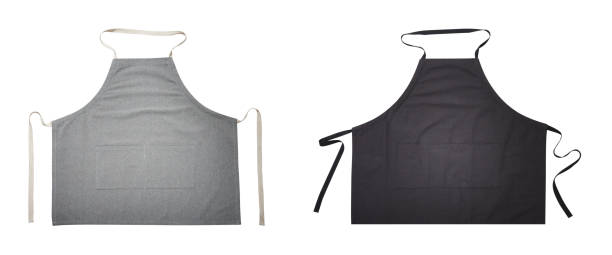 istock Black and gray apron for kitchen top view. Isolated on white background. 1175702135