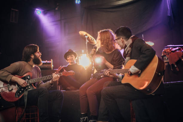 istock Music band rehearsal on stage 1175707060