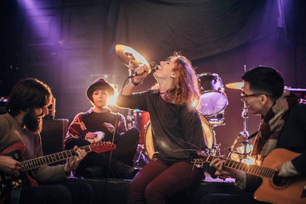 istock Music band rehearsal on stage 1175707684